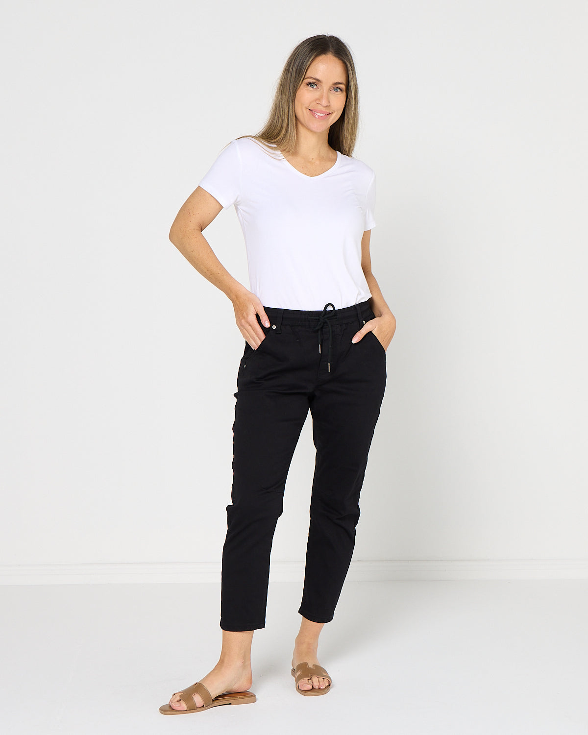 Sara Cotton Pants - Black