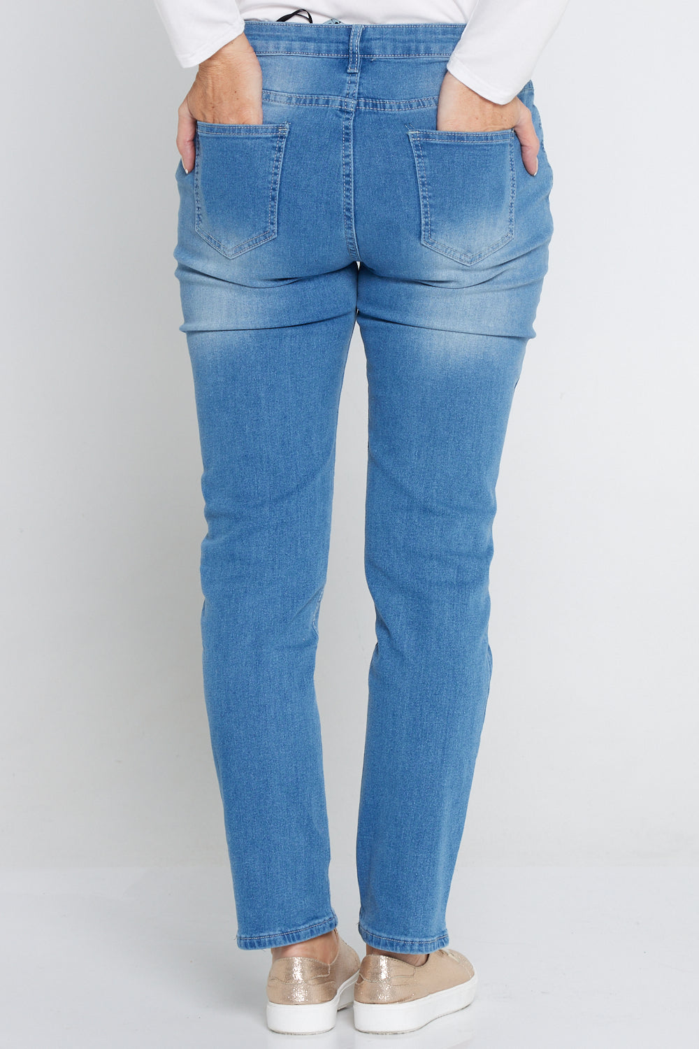 Savannah Cotton Jeans - Mid Denim