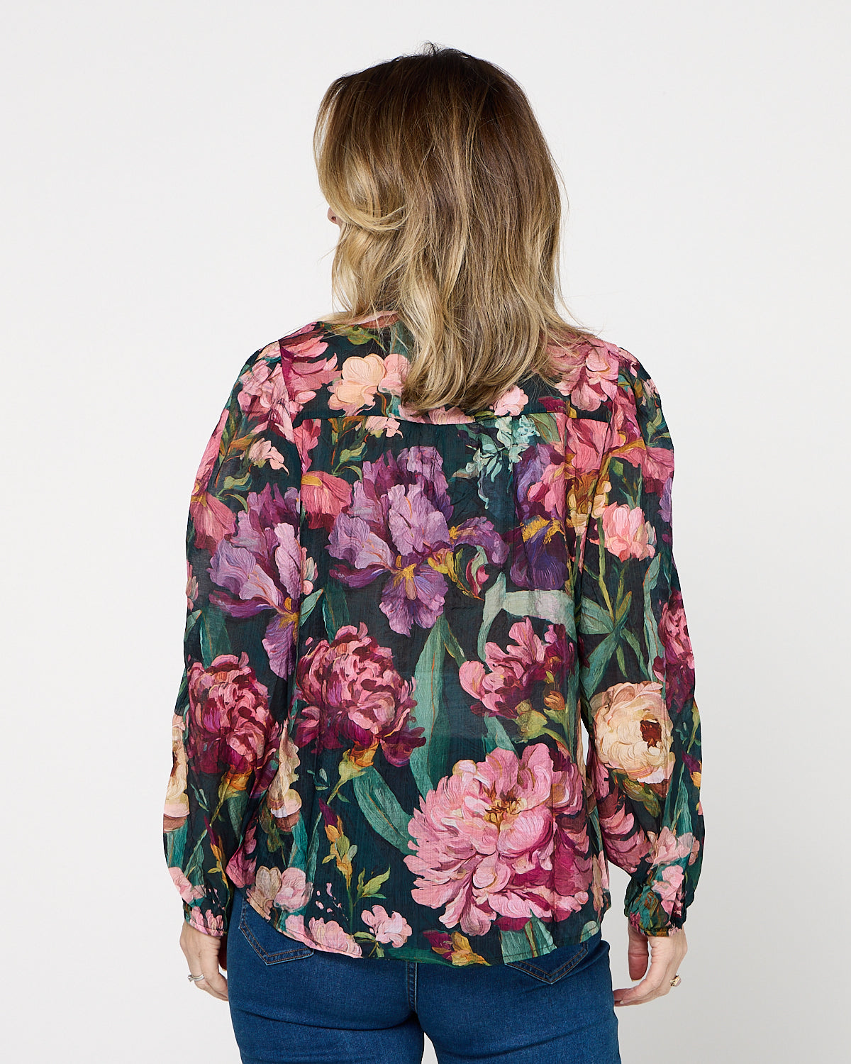 Elara Blouse - Midnight Bloom