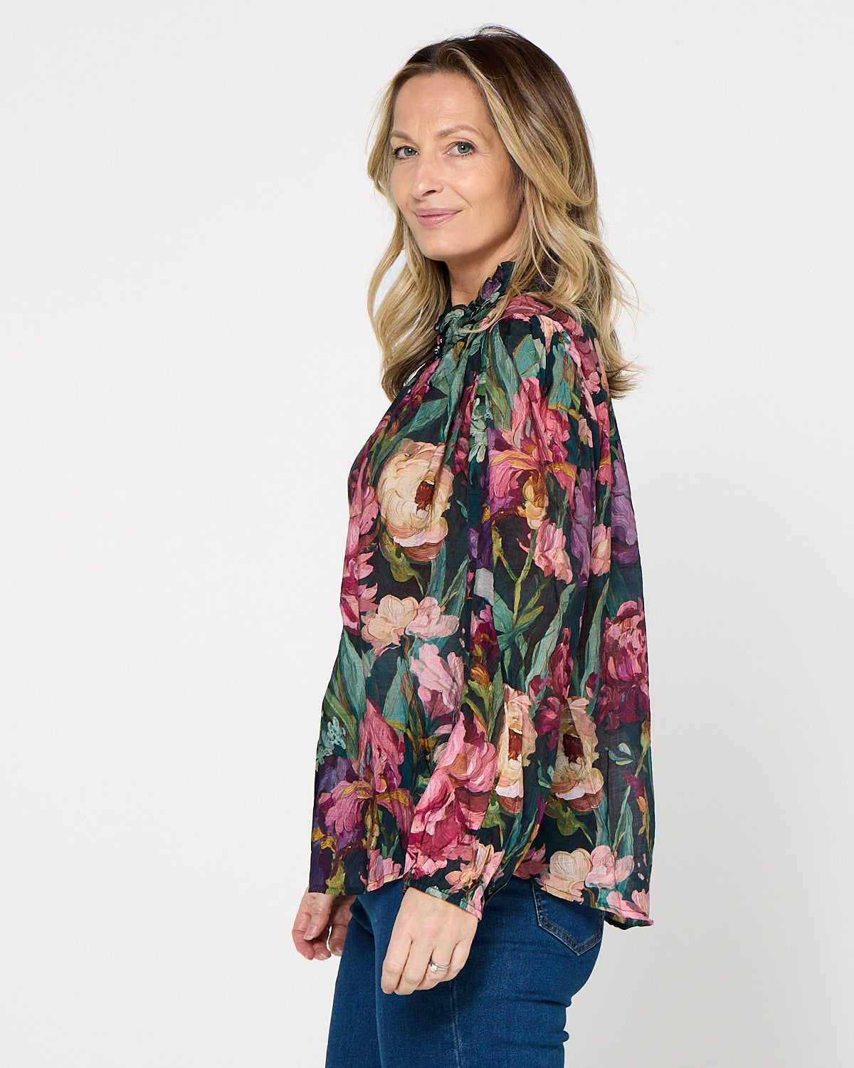 Elara Blouse - Midnight Bloom