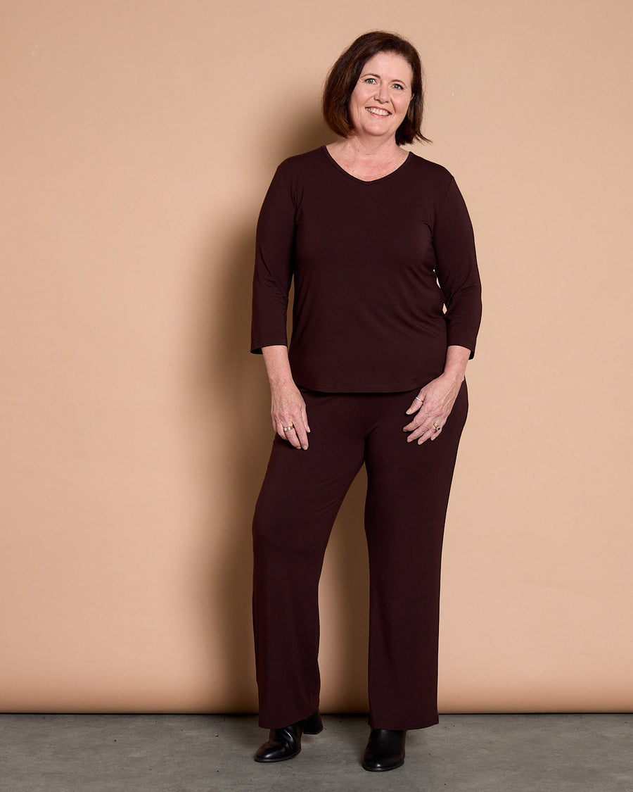 Raya Bamboo Pant - Chocolate