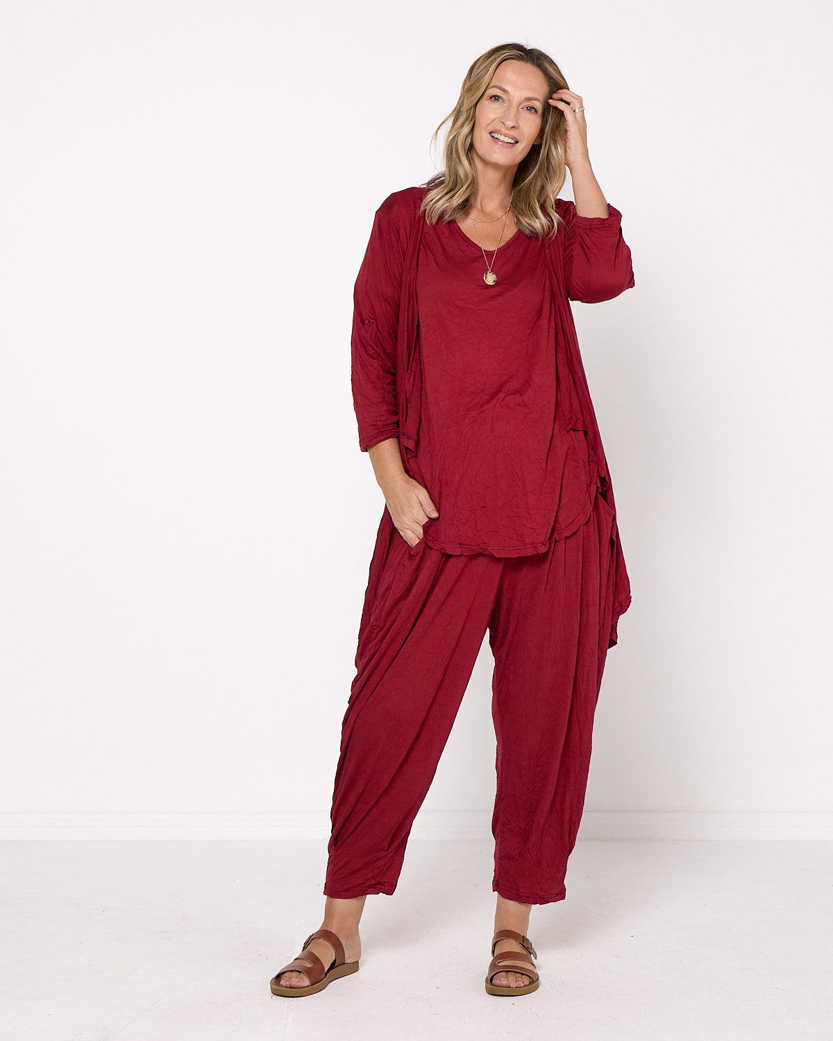 Alisha Pants - Burgundy