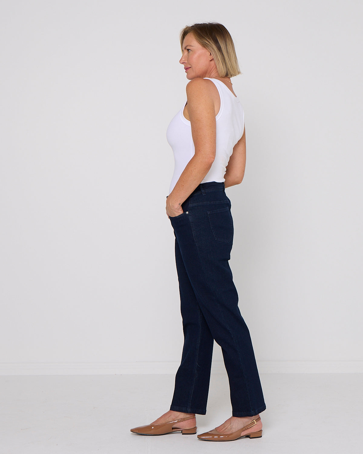 Classic Straight Leg Jeans - Dark Denim