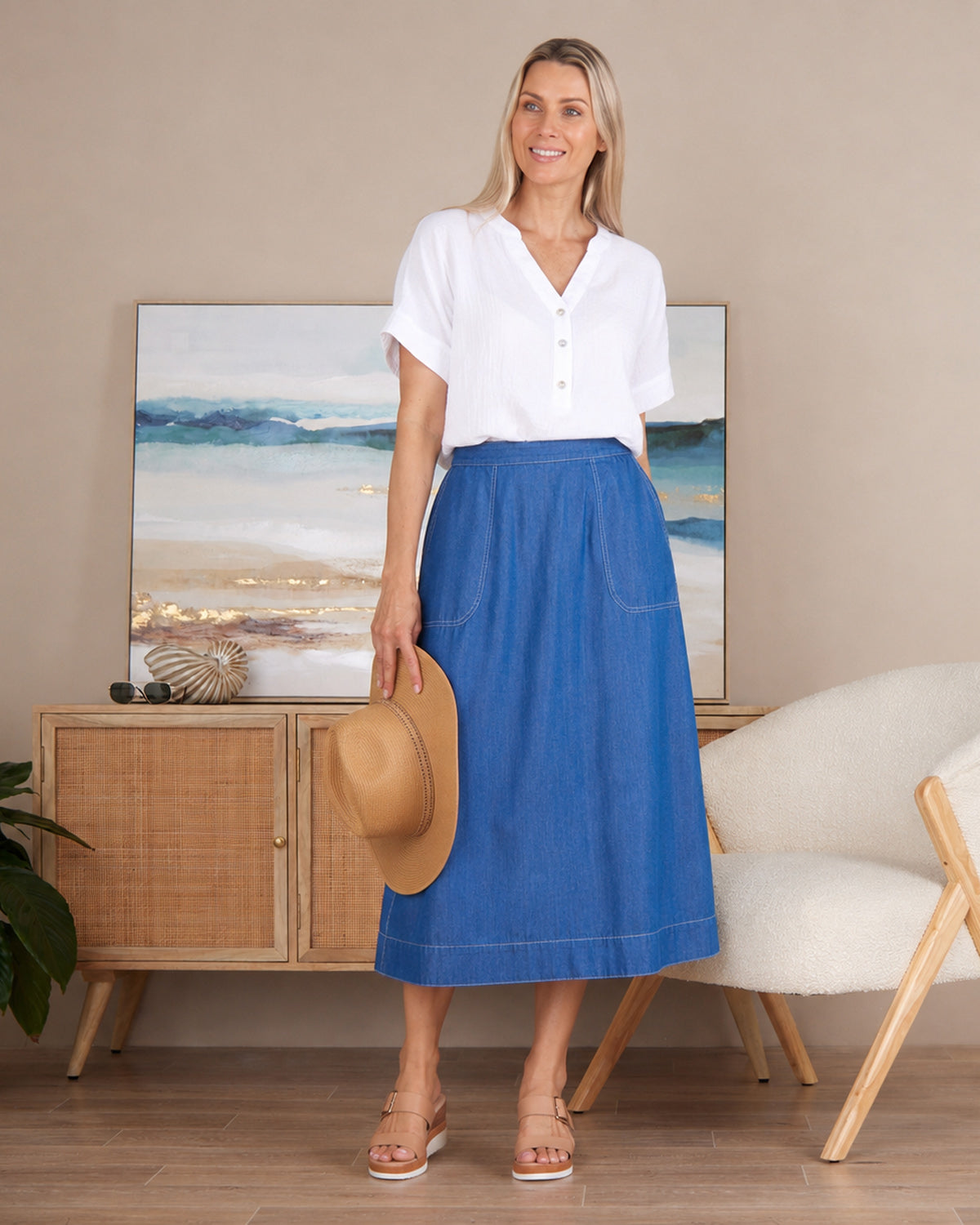 Gracie Cotton Muslin Top - White