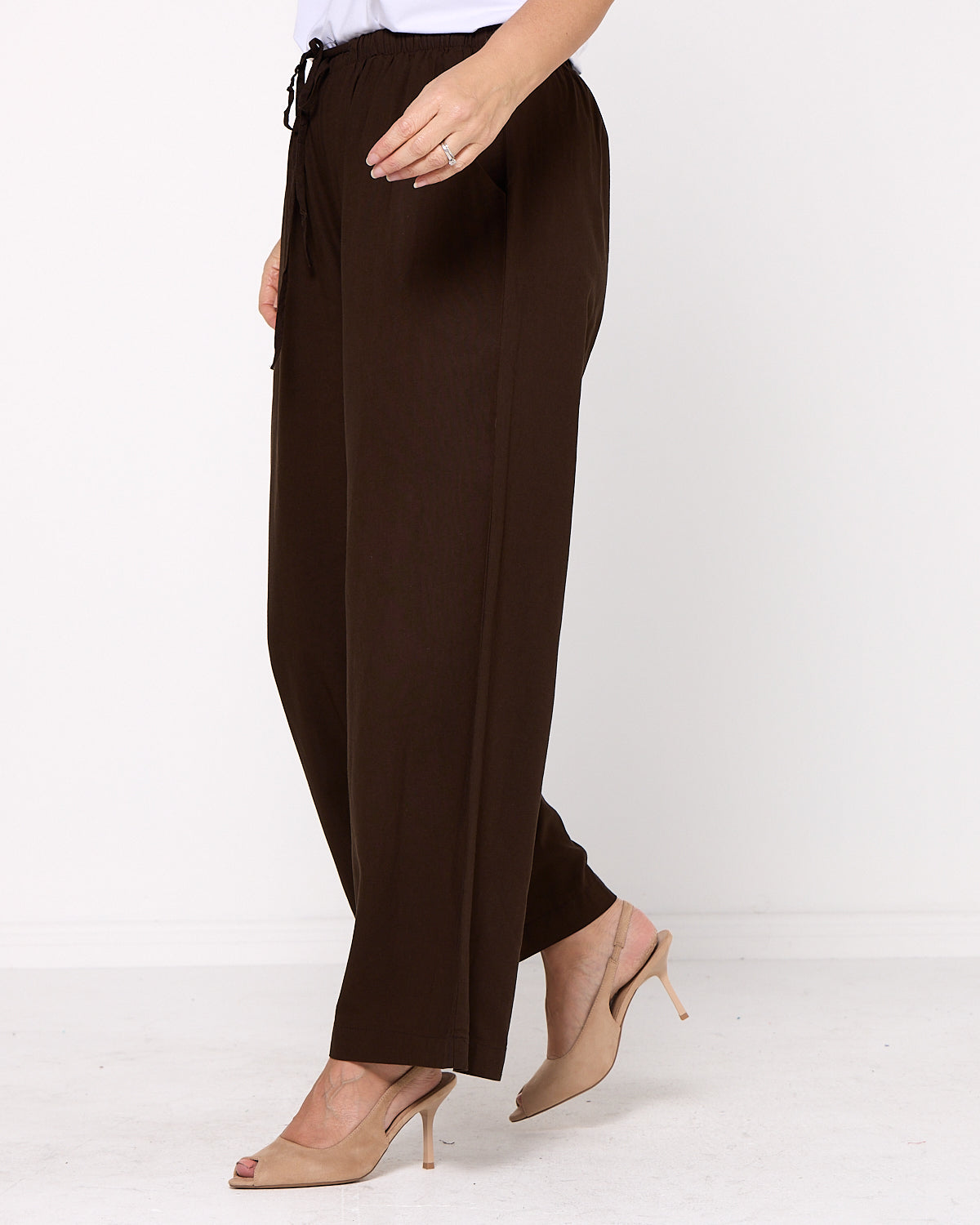 Sienna Wide Leg Pants - Chocolate