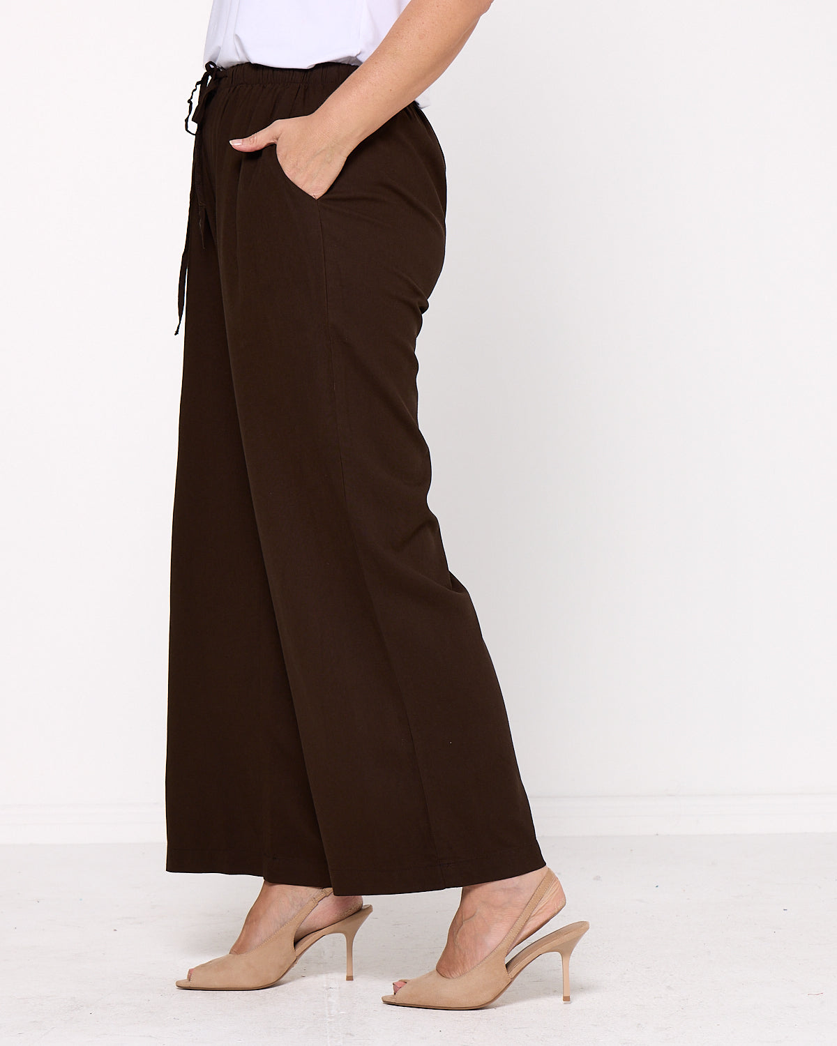 Sienna Wide Leg Pants - Chocolate