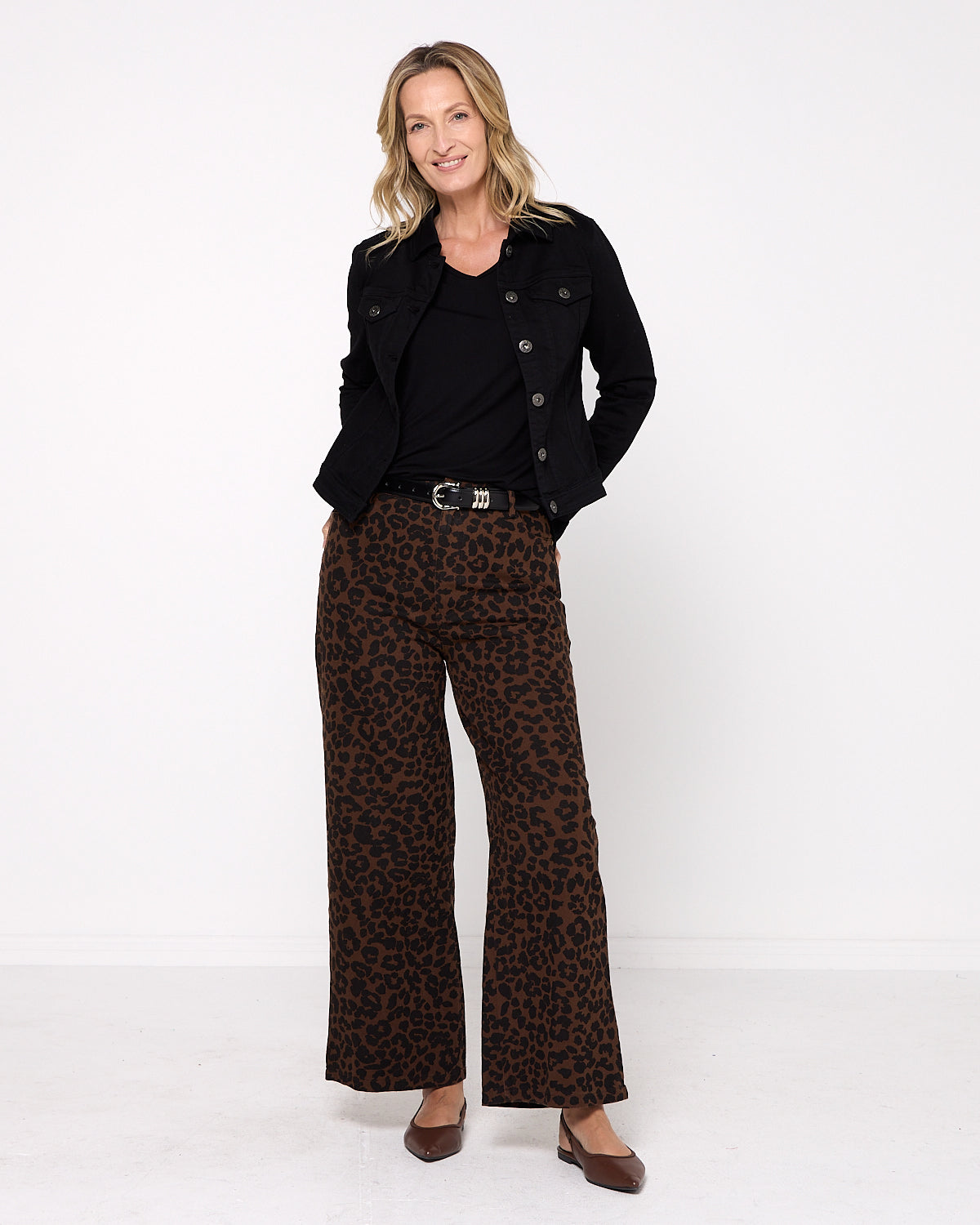 Lizzie Wide Leg Jeans - Animal