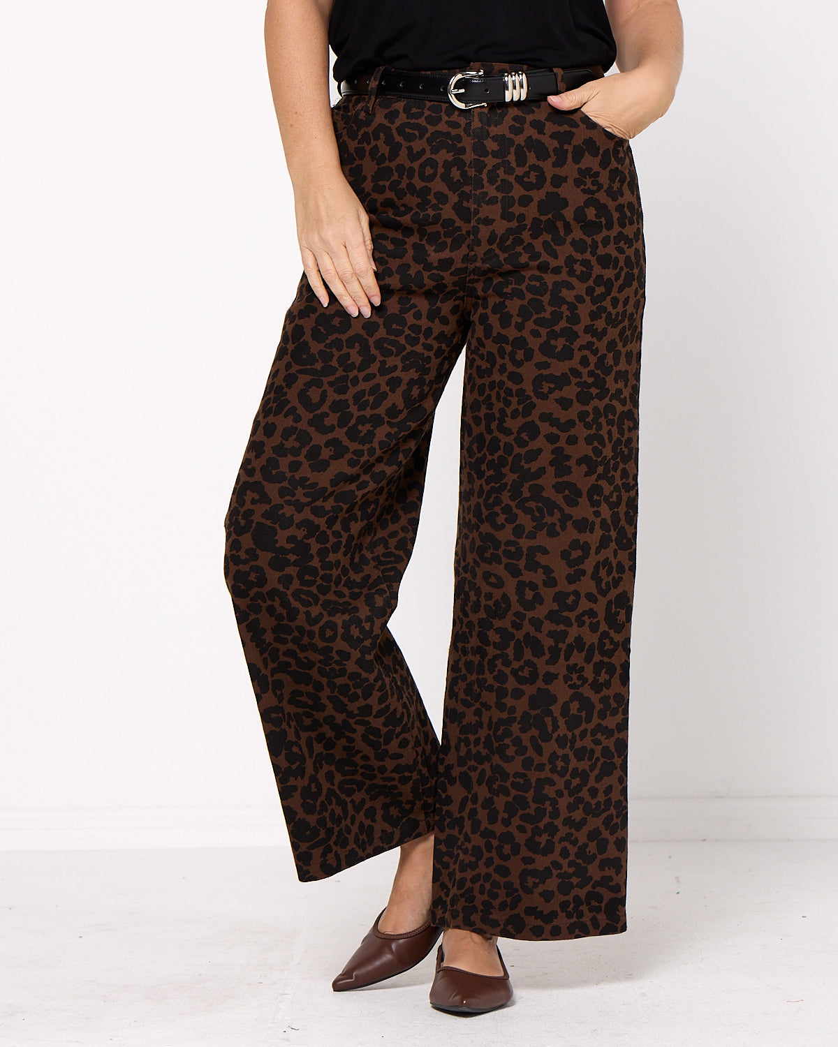 Lizzie Wide Leg Jeans - Animal