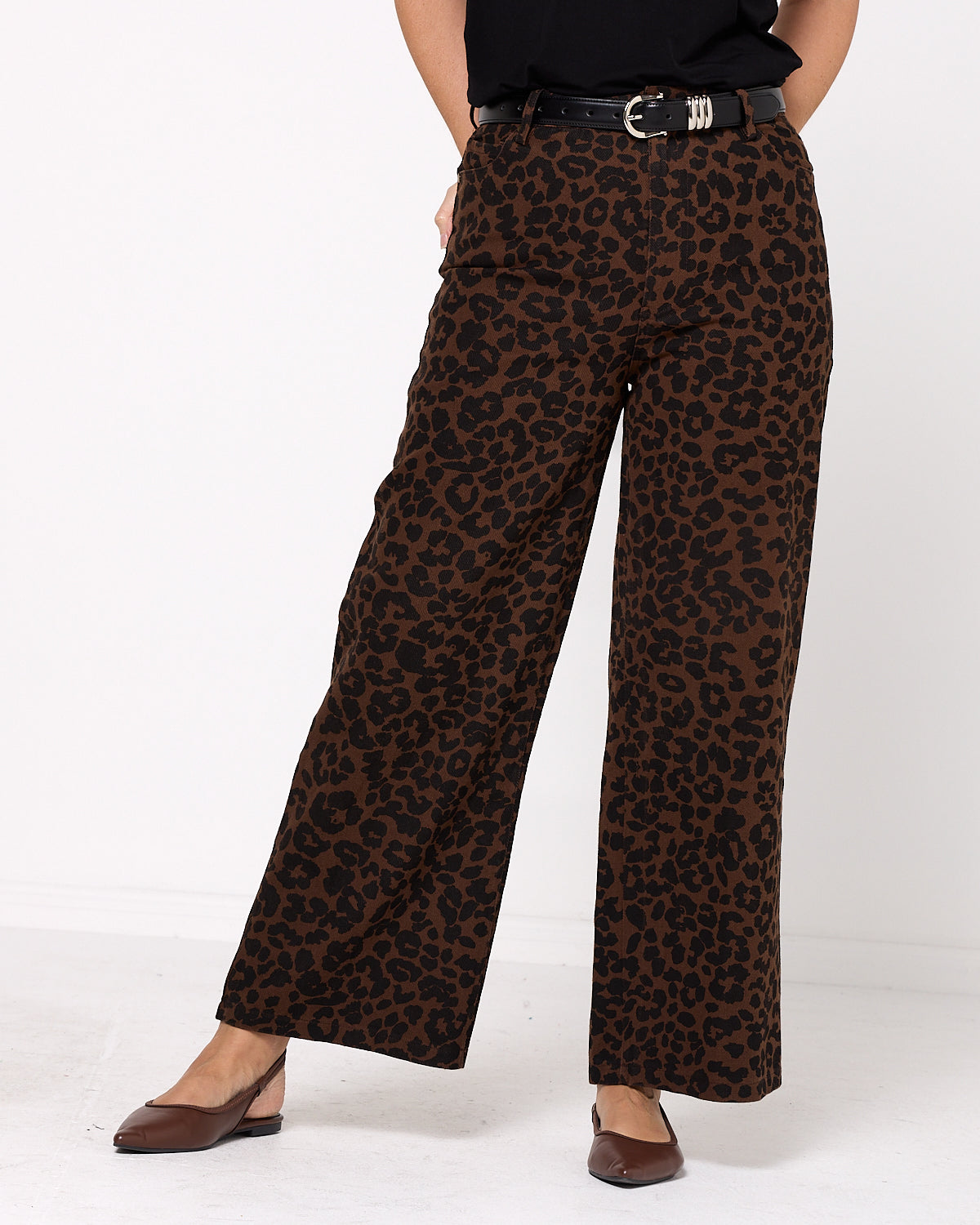 Lizzie Wide Leg Jeans - Animal