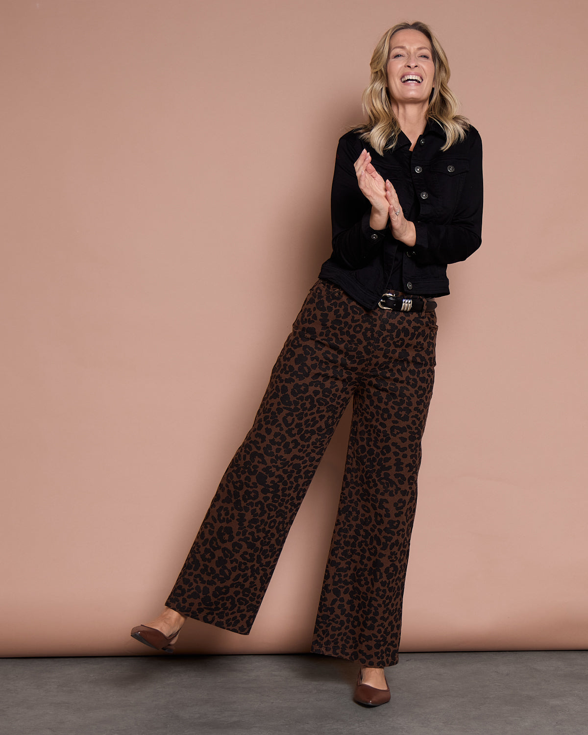 Lizzie Wide Leg Jeans - Animal