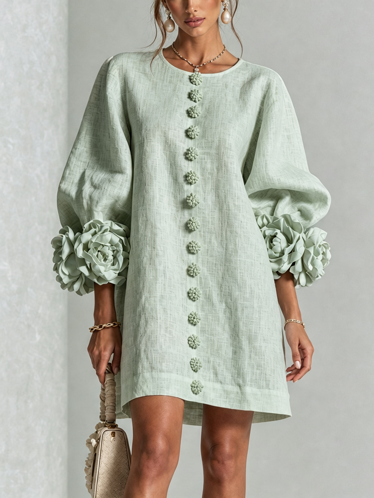 Julianna™ Elegant Button-Down Mini Dress