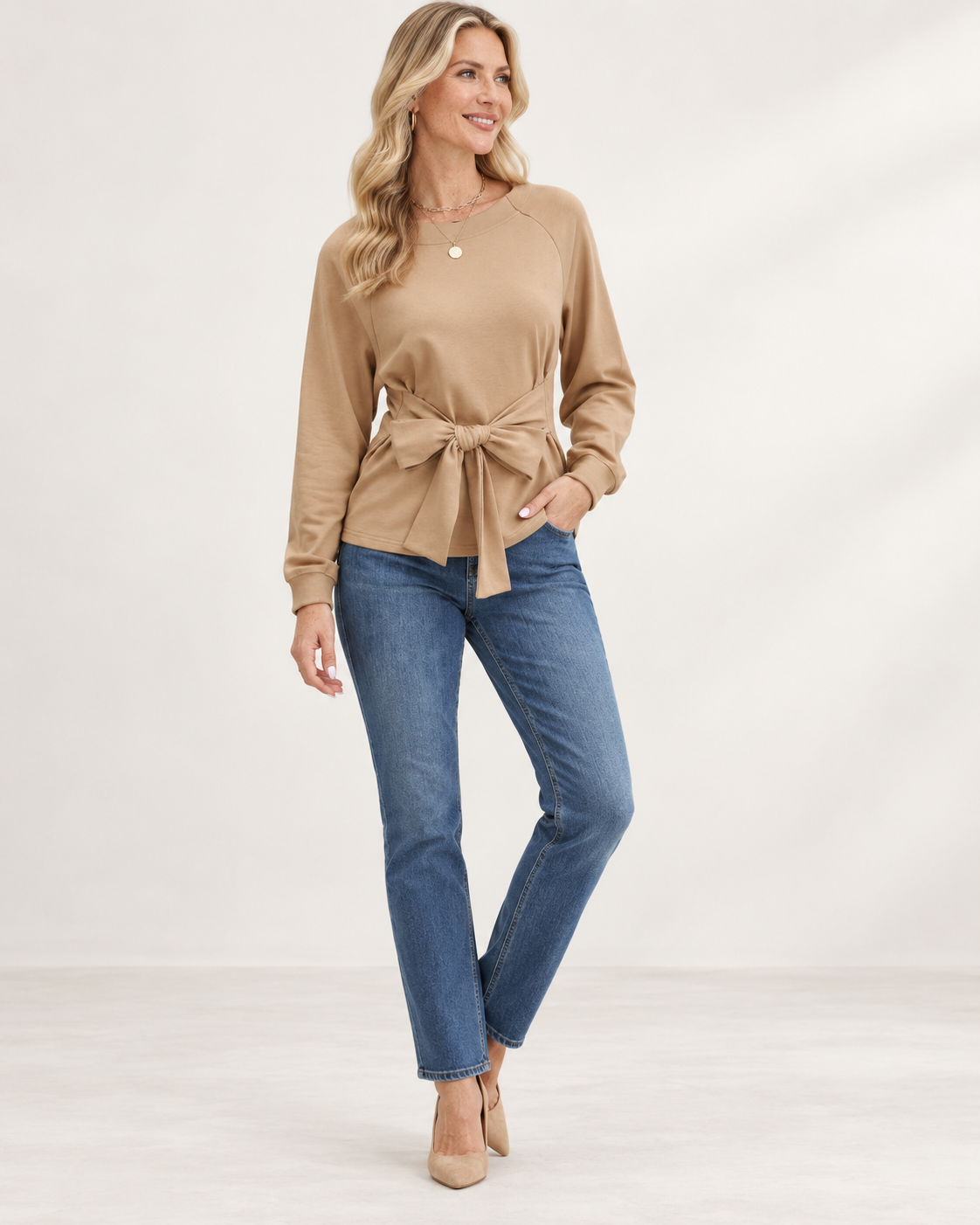 Jarrah Lane | Avril Tie-Waist Long Sleeve Top