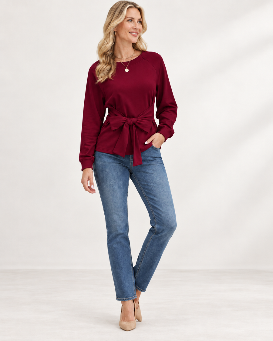 Jarrah Lane | Avril Tie-Waist Long Sleeve Top
