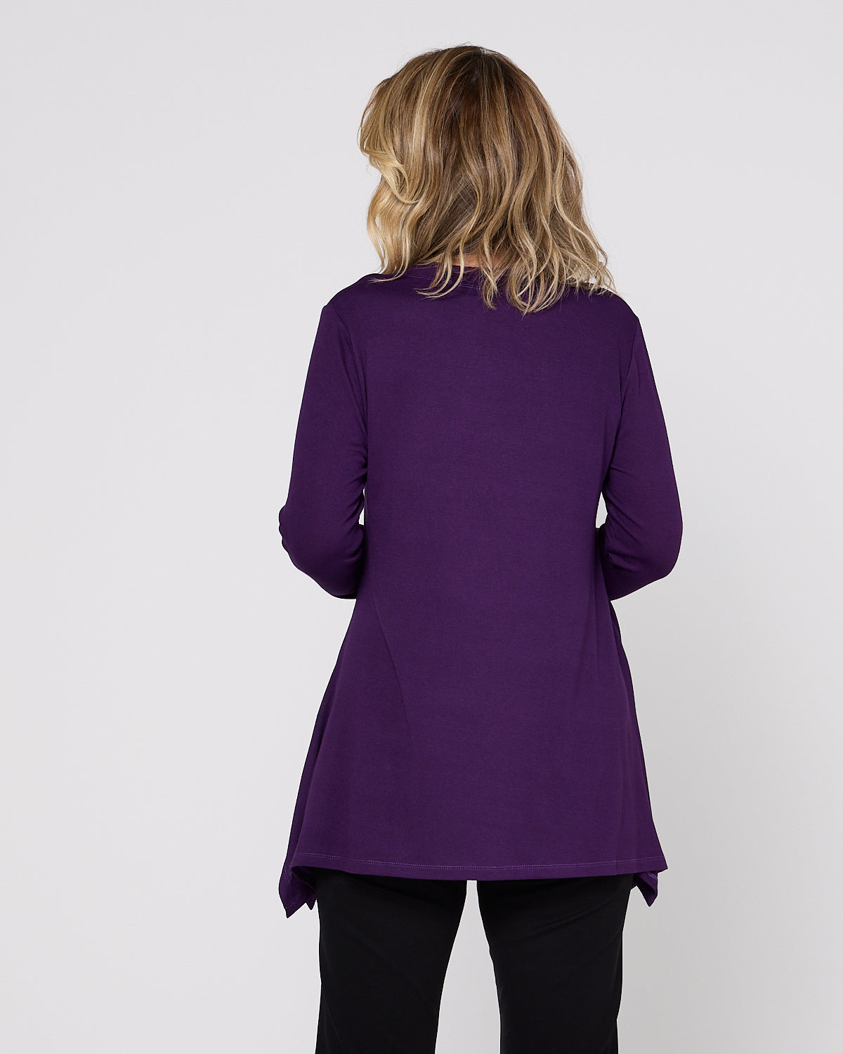 Andrea High Neck Swing Top - Purple